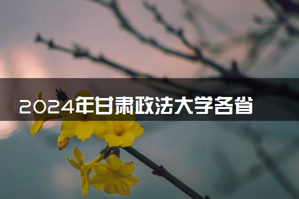 2024年甘肃政法大学各省招生计划及招生人数 都招什么专业