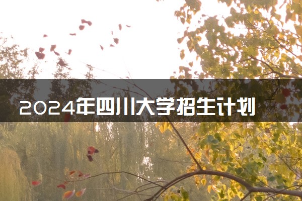 2024年四川大学招生计划专业及各省录取分数线位次