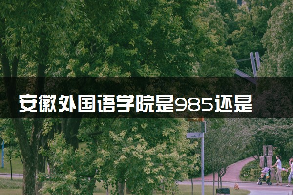 安徽外国语学院是985还是211 录取分数线是多少