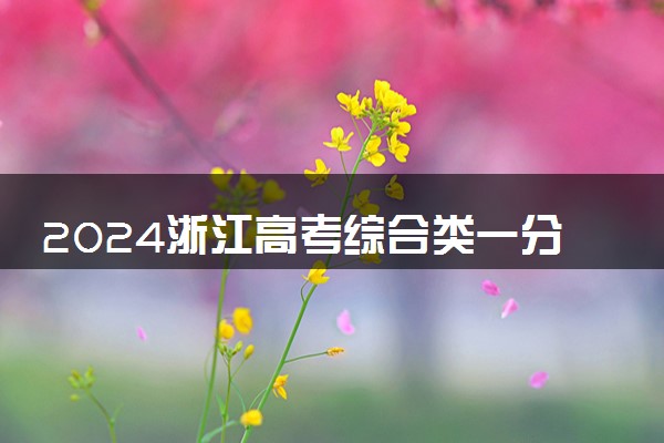 2024浙江高考综合类一分一段表 最新位次及成绩排名