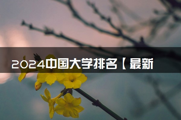 2024中国大学排名【最新】 前100名排行榜完整版