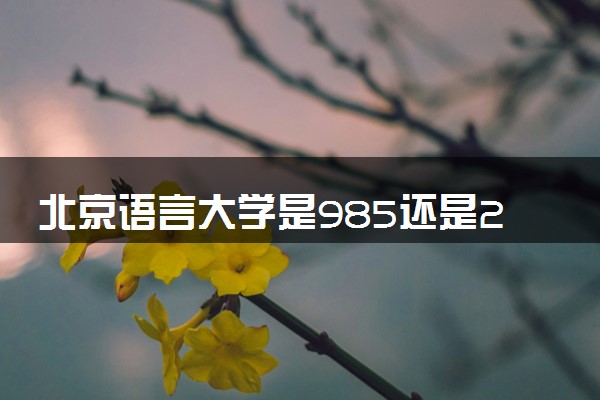 北京语言大学是985还是211 录取分数线是多少