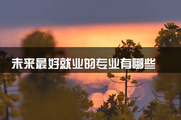 未来最好就业的专业有哪些 2024前景好的专业