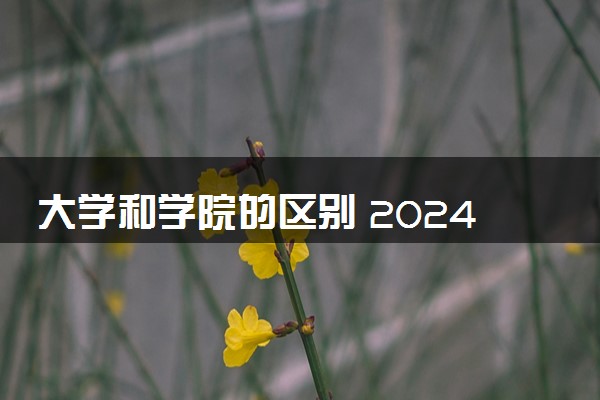 大学和学院的区别 2024报考大学好还是学院好