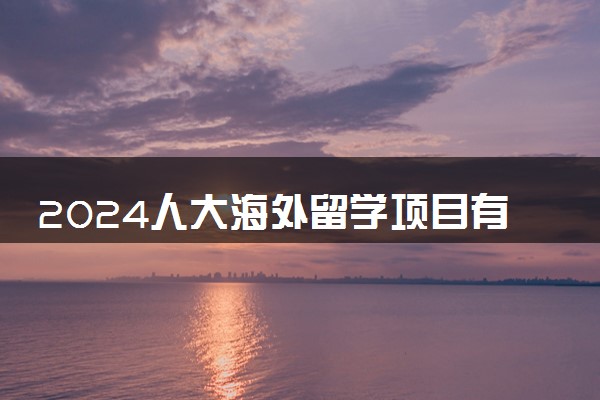 2024人大海外留学项目有哪些 值得读吗