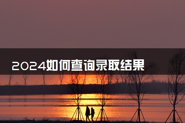 2024如何查询录取结果 怎么看自己录取状态