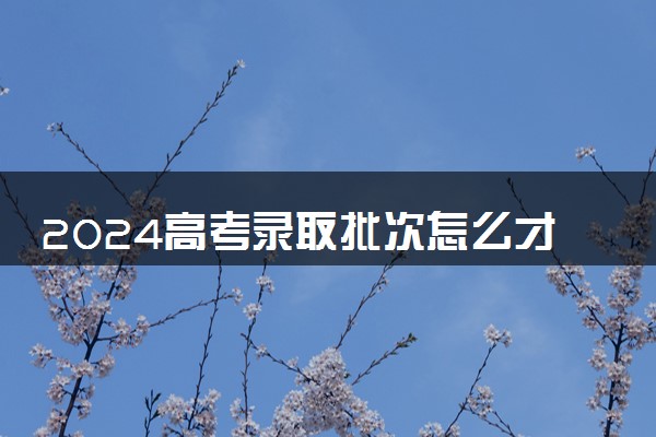 2024高考录取批次怎么才算通过 哪种状态是录取了