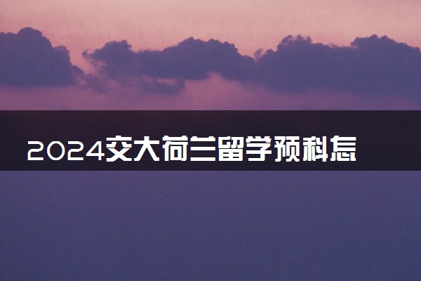 2024交大荷兰留学预科怎么样 容易进吗