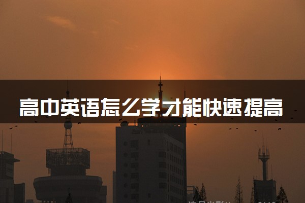 高中英语怎么学才能快速提高 有哪些方法