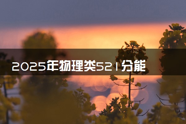 2025年物理类521分能报什么大学 志愿填报技巧有哪些