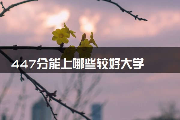 447分能上哪些较好大学 怎么填报志愿