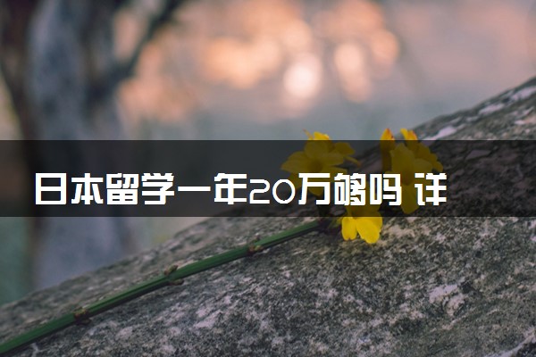 日本留学一年20万够吗 详细申请流程