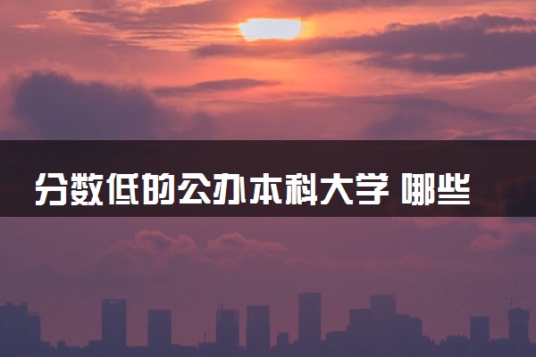 分数低的公办本科大学 哪些院校适合低分报考