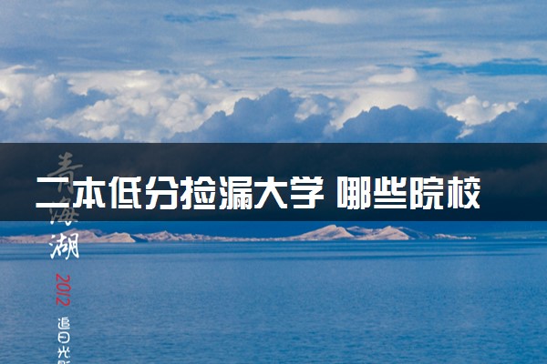 二本低分捡漏大学 哪些院校适合低分报考