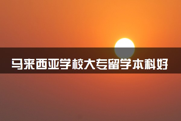 马来西亚学校大专留学本科好吗 怎么申请