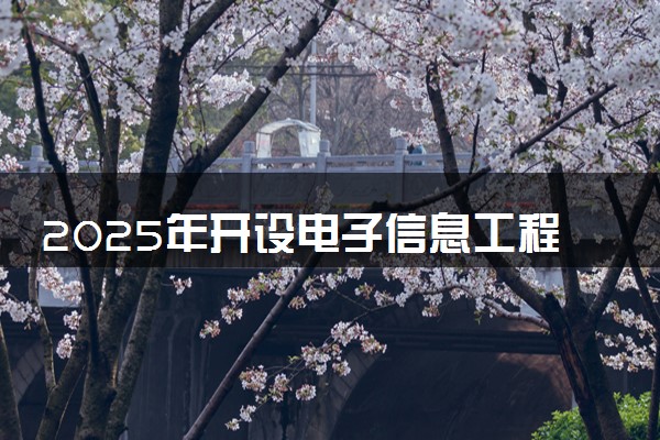 2025年开设电子信息工程专业大学排名及评级 高校排行榜