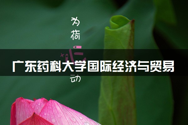 广东药科大学国际经济与贸易专业怎么样 录取分数线多少